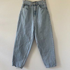 High Rise Regular Fit Mom Denim Jeans Light Blue